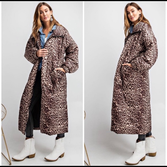 Jackets & Blazers - NEW! 1 LEFT! Leopard Oversized Long Puffer Jacket